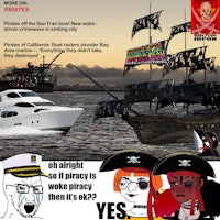 a poster with a picture of a pirate ship