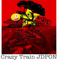 a picture of a train with the words crazy train jdfon