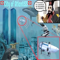 the city of atlantis is shown with an image of a whale