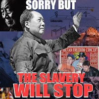 a poster with the words sorry but the slavery will stop