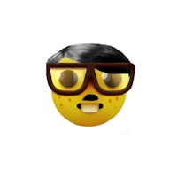 an emoji with glasses on his face