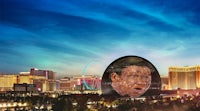 an image of a man in front of the las vegas skyline