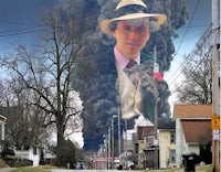 a man in a hat and a hat with smoke coming out of his face